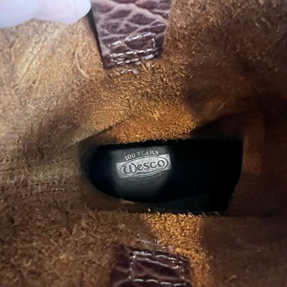 Wesco X ISP Engineer Boots Shrunken Bison Brown Leather Buckles 10\